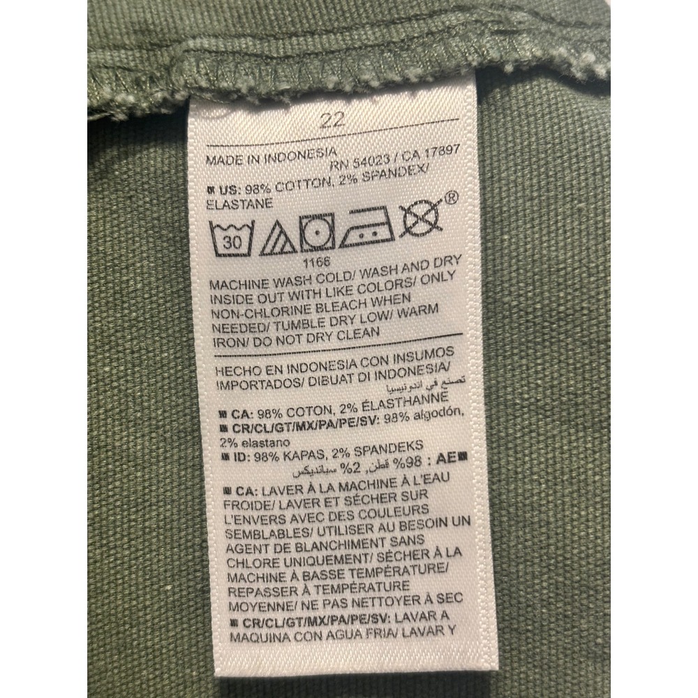 Old Navy Womens Plus Size 22 Olive Green Wide Leg Cropped Twill Pants Utility - Picture 4 of 9
